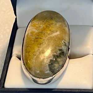 Sterling Silver Solitaire Stone Statement Ring